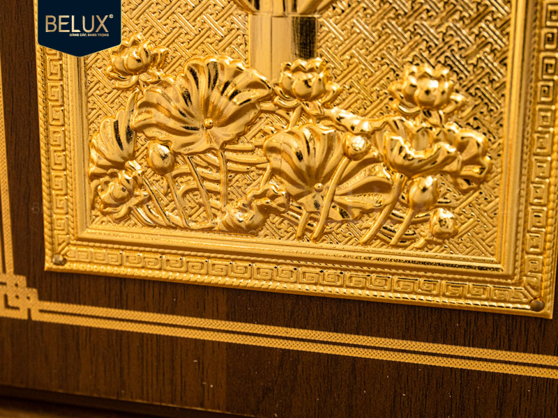 Tranh Chùa Một Cột bằng đồng mạ vàng 24k khổ đứng 22x17cm